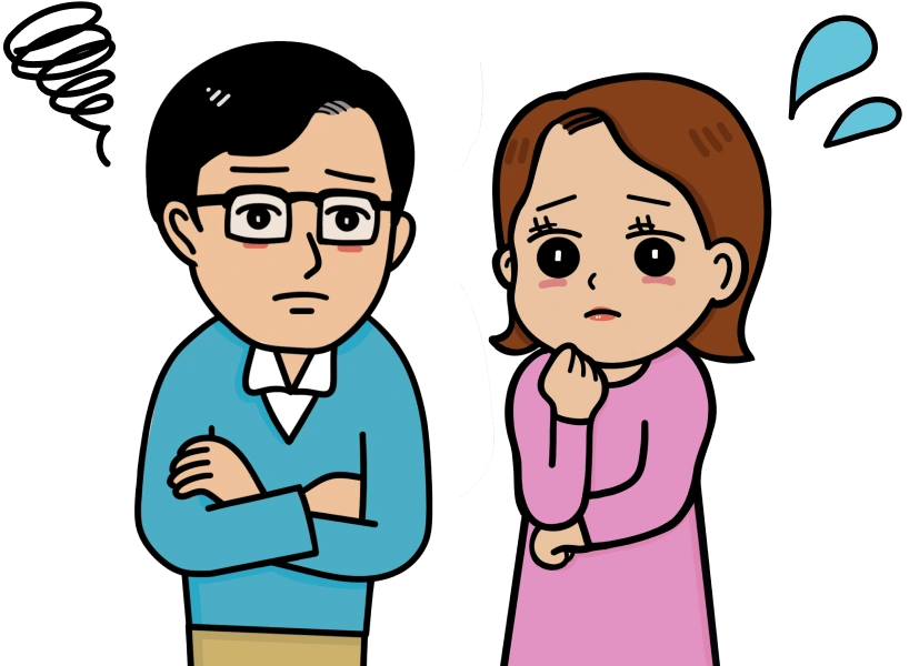 悩む男性のイラスト