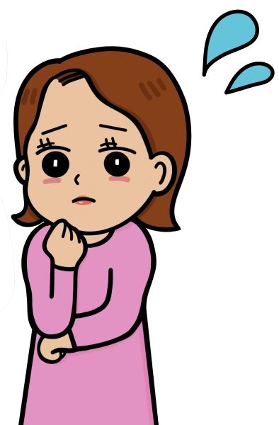 悩む女性のイラスト